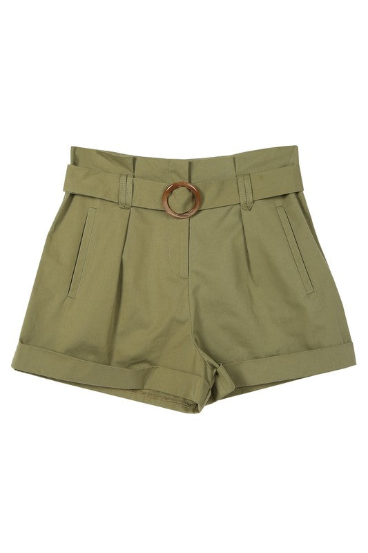 Lilou Belted Cotton Shorts **also available in white