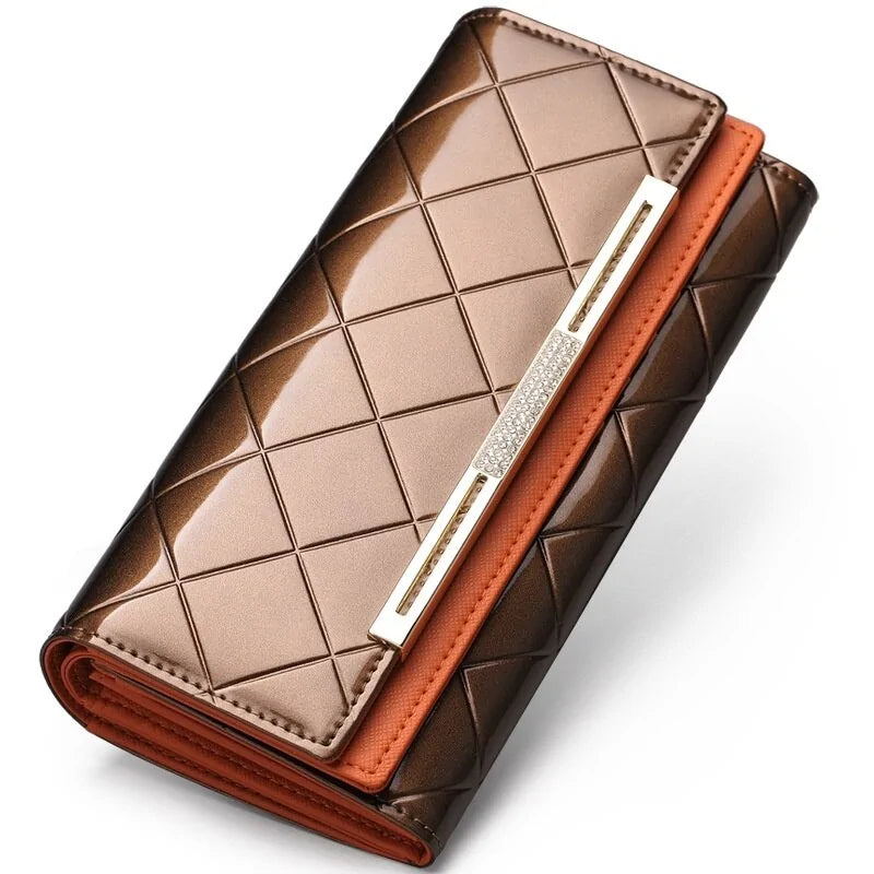 Luxury Patent Leather Clutch Wallet