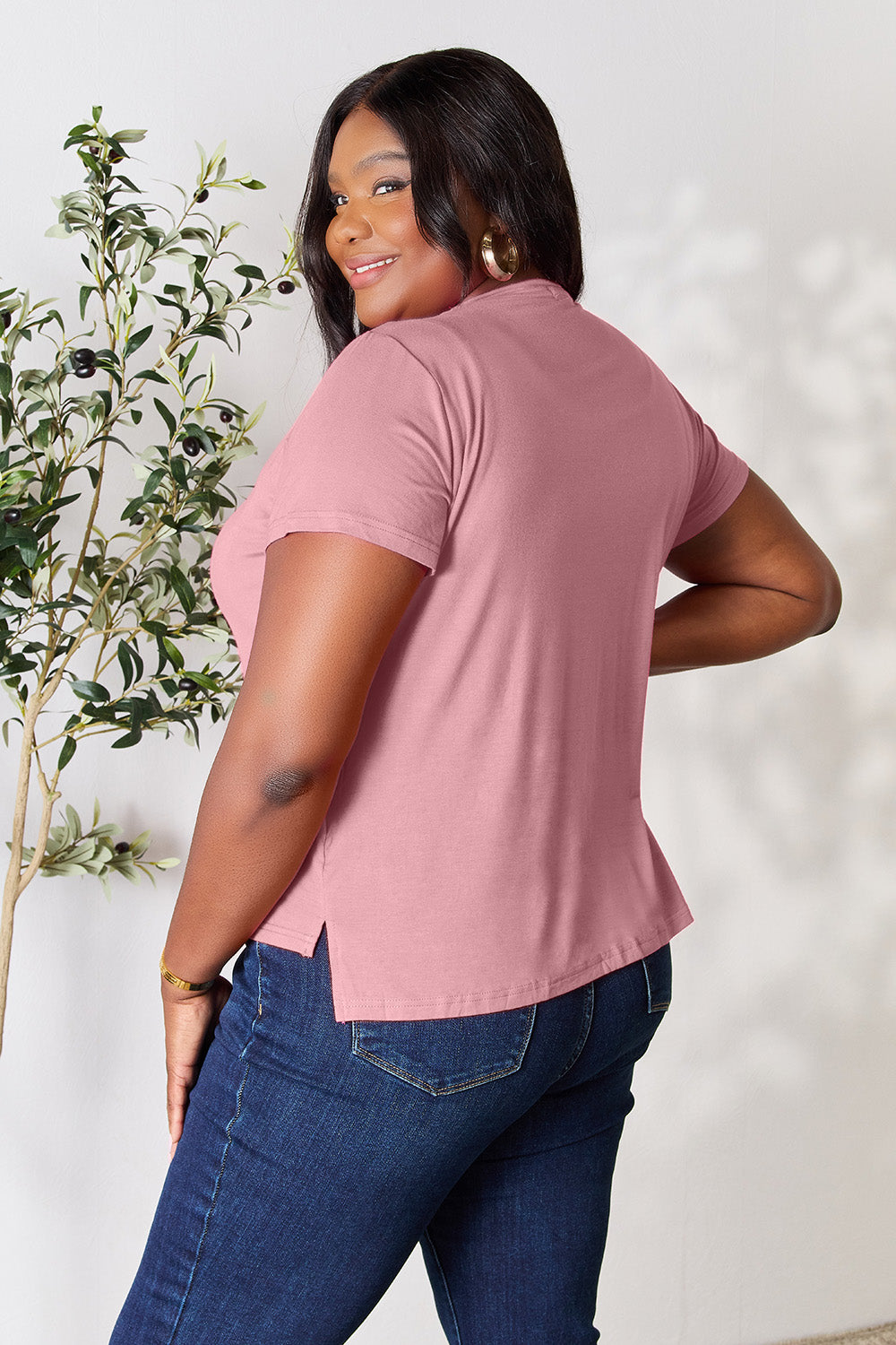 Basic Bae Full Size Round Neck Short Sleeve T-Shirt **also in red, moss, purple, charcoal, taupe, and white