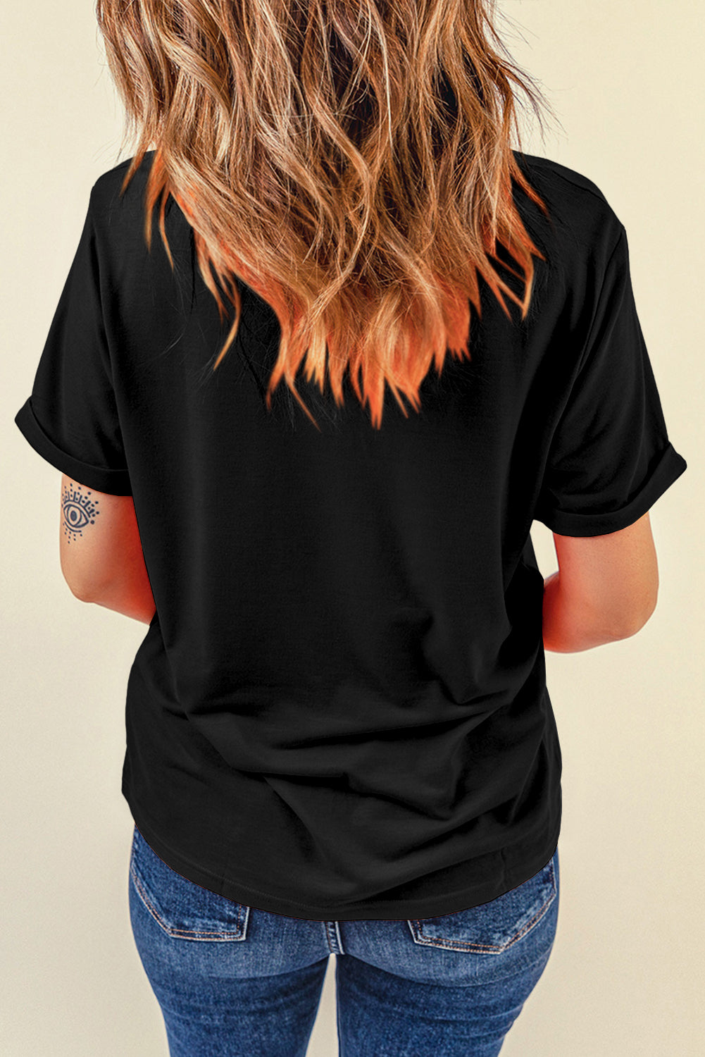 Round Neck Short Sleeve T-Shirt **also in white, black, peach, green, and charcoal