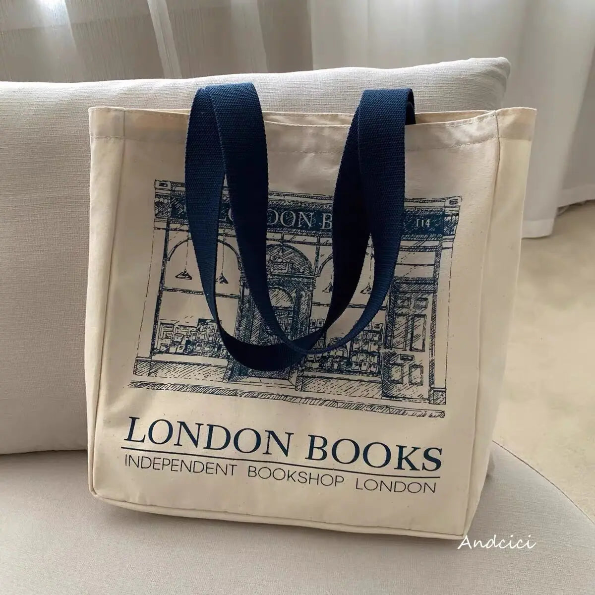 London Books Vintage Zipper Tote