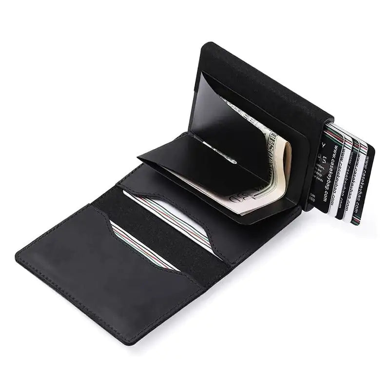 Genuine Leather Wallet Airtag RFID Blocking