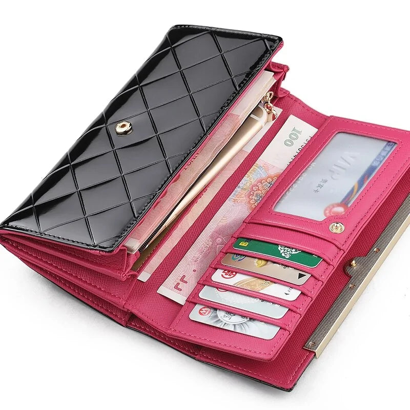 Luxury Patent Leather Clutch Wallet