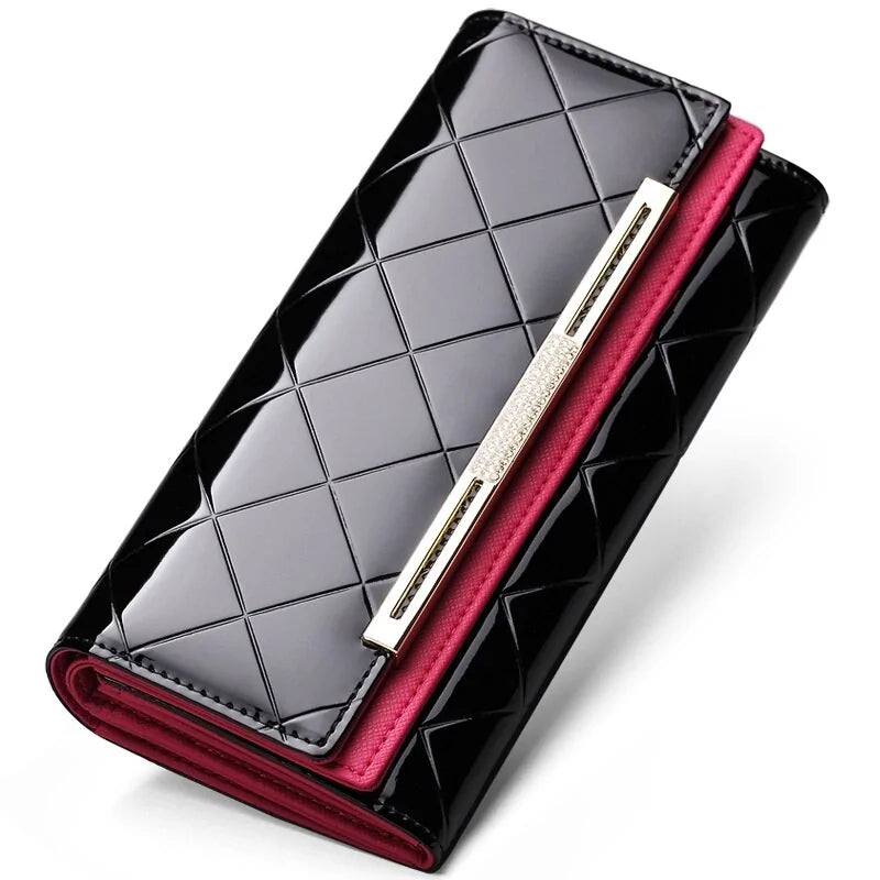 Luxury Patent Leather Clutch Wallet