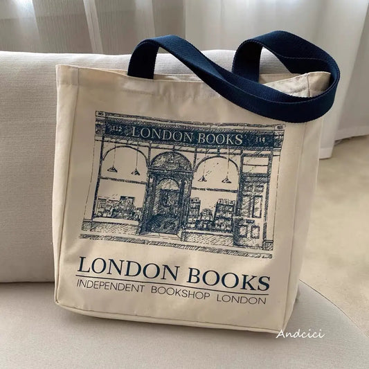 London Books Vintage Zipper Tote