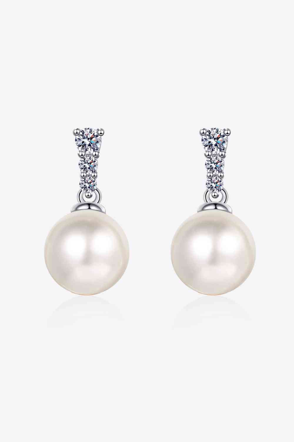 Ginger - Moissanite Pearl Drop Earrings