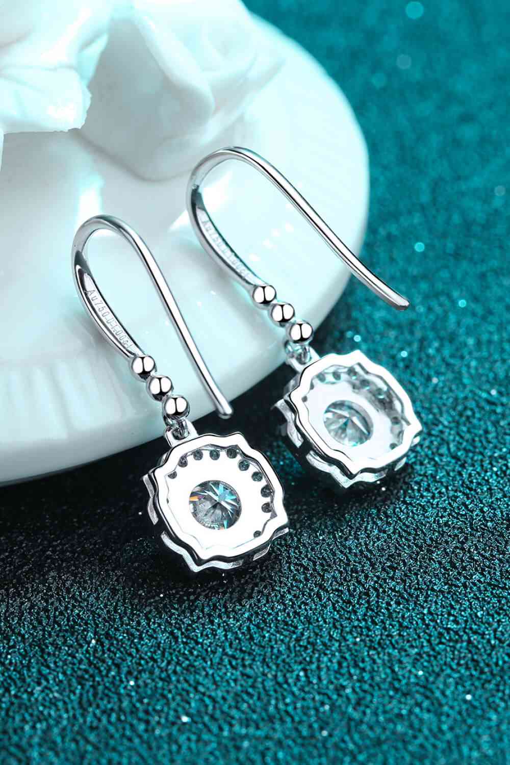 Ashleigh 925 Sterling Silver Moissanite Hook Earrings