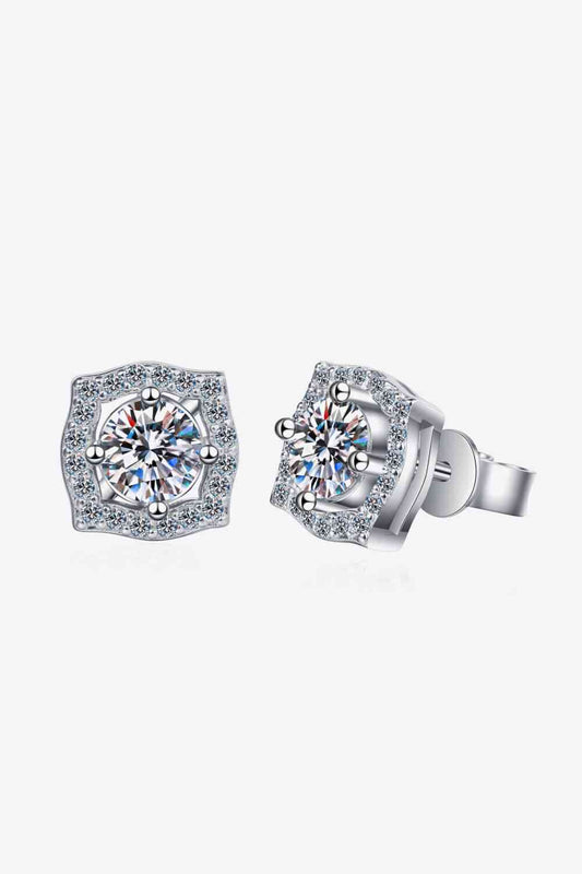 Bianca 1 Carat Moissanite Geometric Stud Earrings