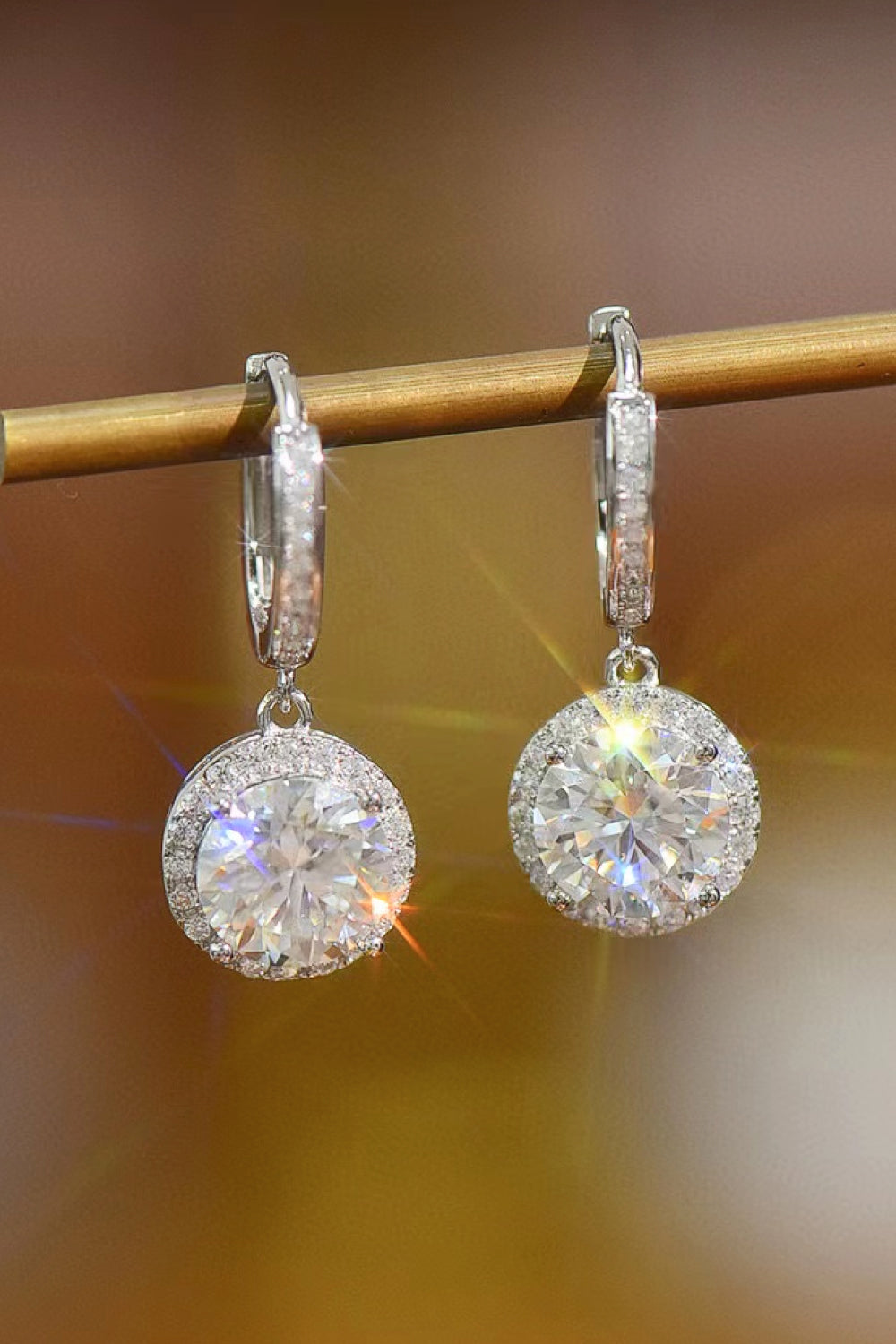 Sunday - 2 Carat Moissanite Round Drop Earrings