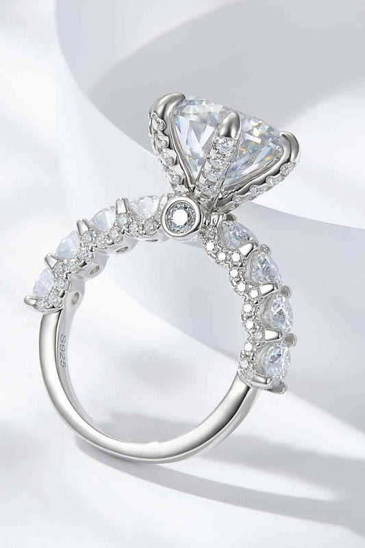 Winona - 3-Carat Moissanite Platinum-Plated Side Stone Ring