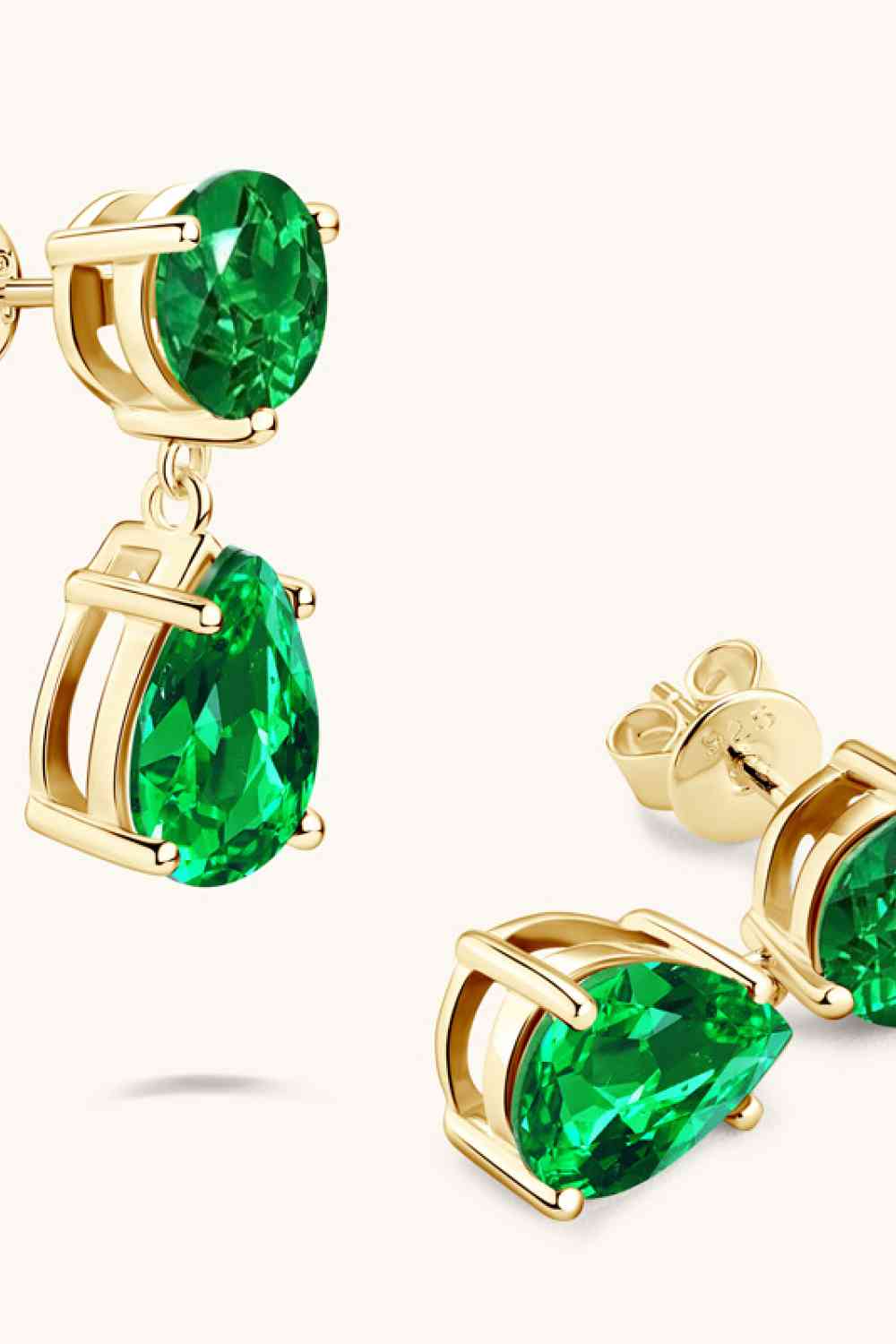 Isabella - Lab-Grown Emerald Drop Earrings