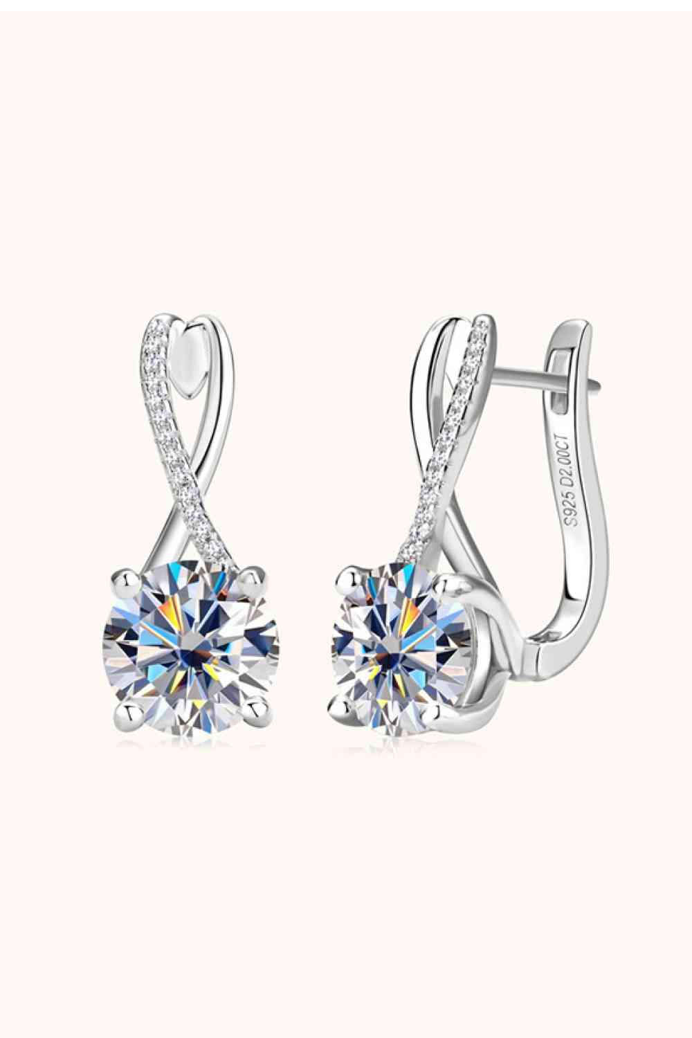 Hope 4 Carat Moissanite 925 Sterling Silver Earrings