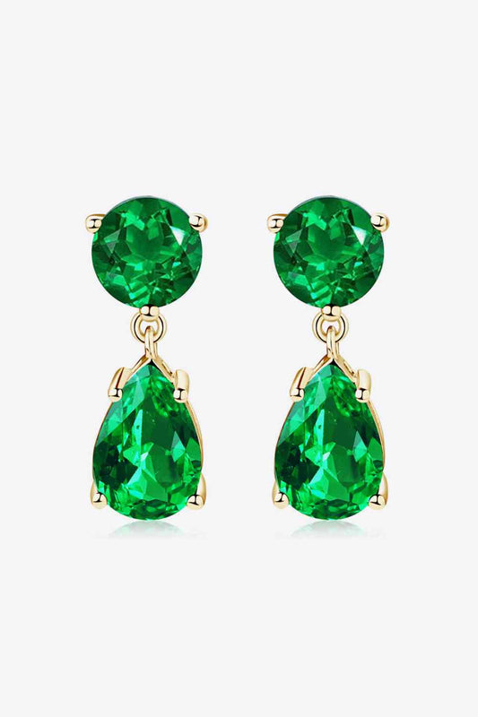 Isabella - Lab-Grown Emerald Drop Earrings