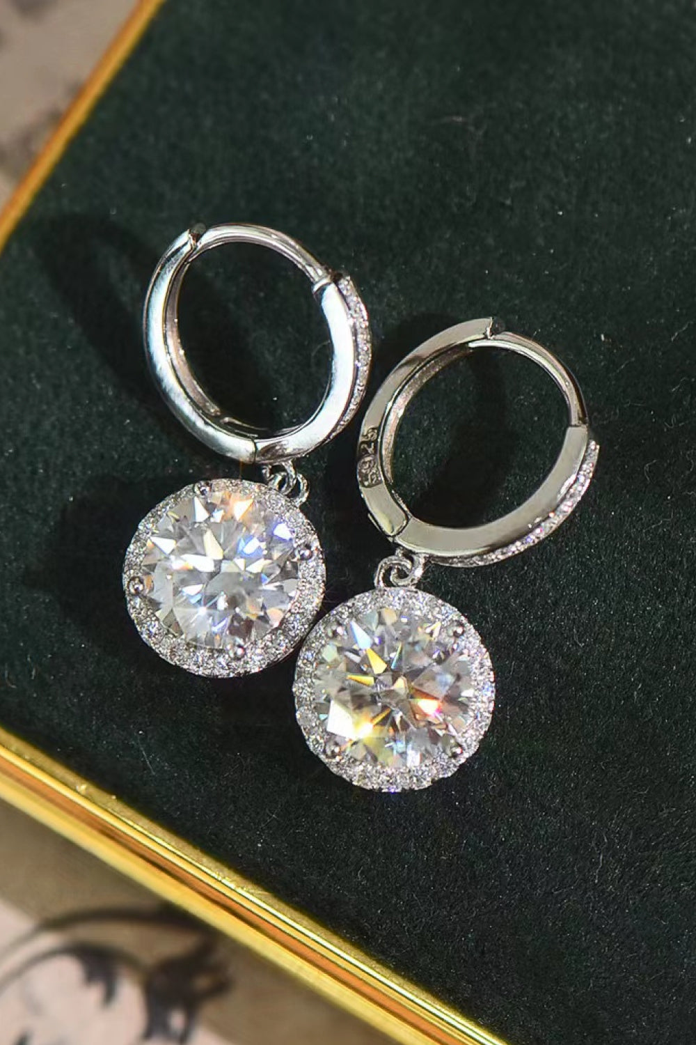 Sunday - 2 Carat Moissanite Round Drop Earrings