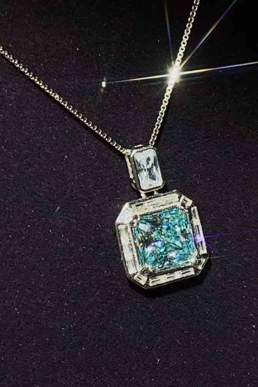 Lola - 2 Carat Moissanite Square Pendant Necklace