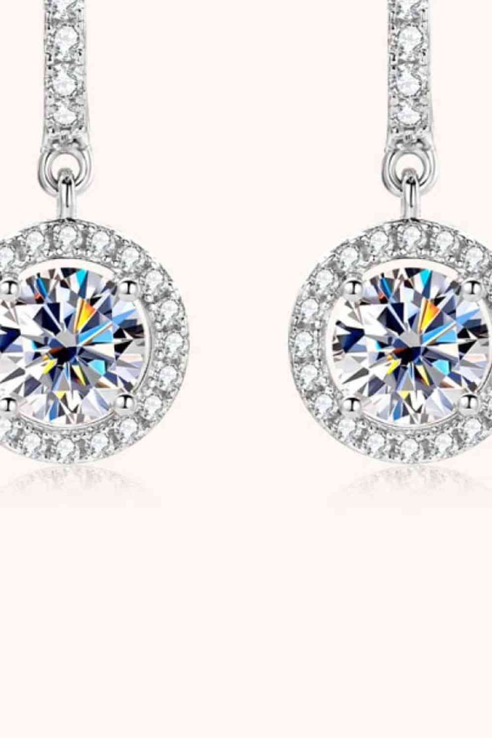 Francesca 2 Carat Moissanite 925 Sterling Silver Drop Earrings