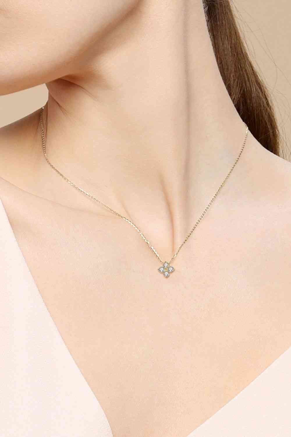 Nora - Moissanite Four Leaf Clover Pendant Necklace