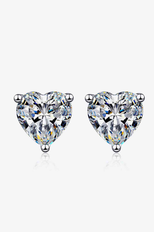 Charlotte 2 Carat Moissanite Heart-Shaped Stud Earrings