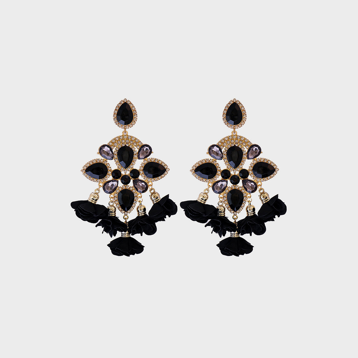 Flower Shape Rhinestone Alloy Dangle Earrings