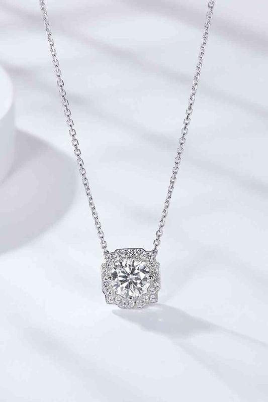 Paige - 1 Carat Moissanite Flower Shape Pendant Chain Necklace