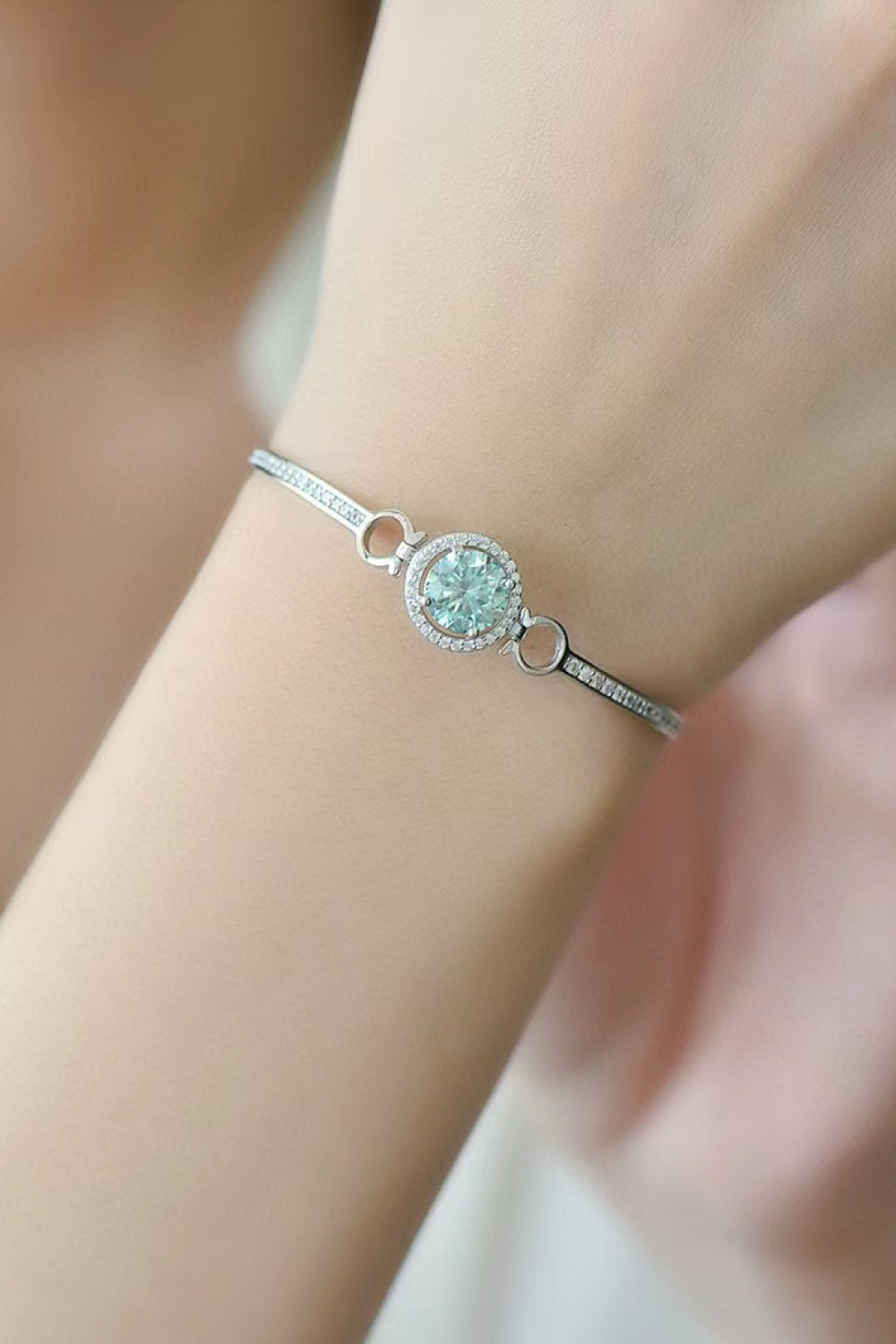 Hallie - 2 Carat Moissanite Platinum-Plated Bracelet