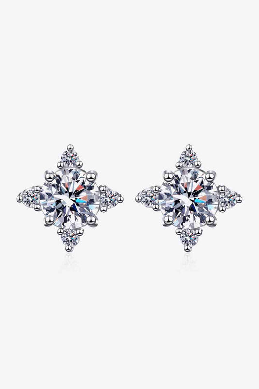 Aliza - Four Leaf Clover 2 Carat Moissanite Stud Earrings