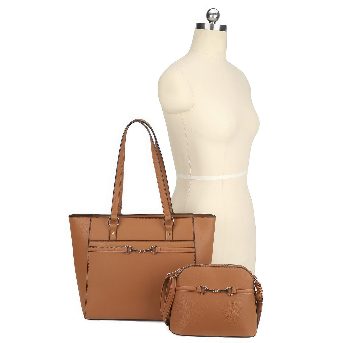 2in1 Vegan Leather Matching Shoulder Tote Bag With Crossbody Set **also in mauve, taupe, khaki, and brown