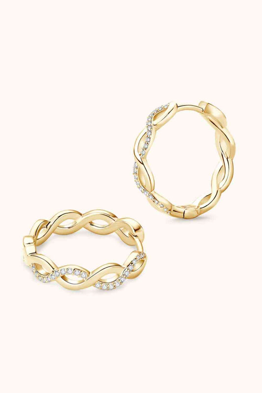 Gabriella Moissanite Crisscross Hoop Earrings