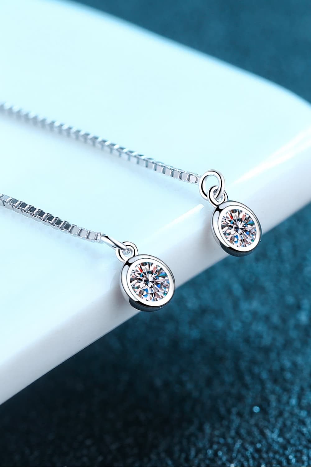 Brynn - Moissanite 925 Sterling Silver Threader Earrings