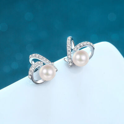 Jacqueline - Natural Pearl Moissanite 925 Sterling Silver Earrings