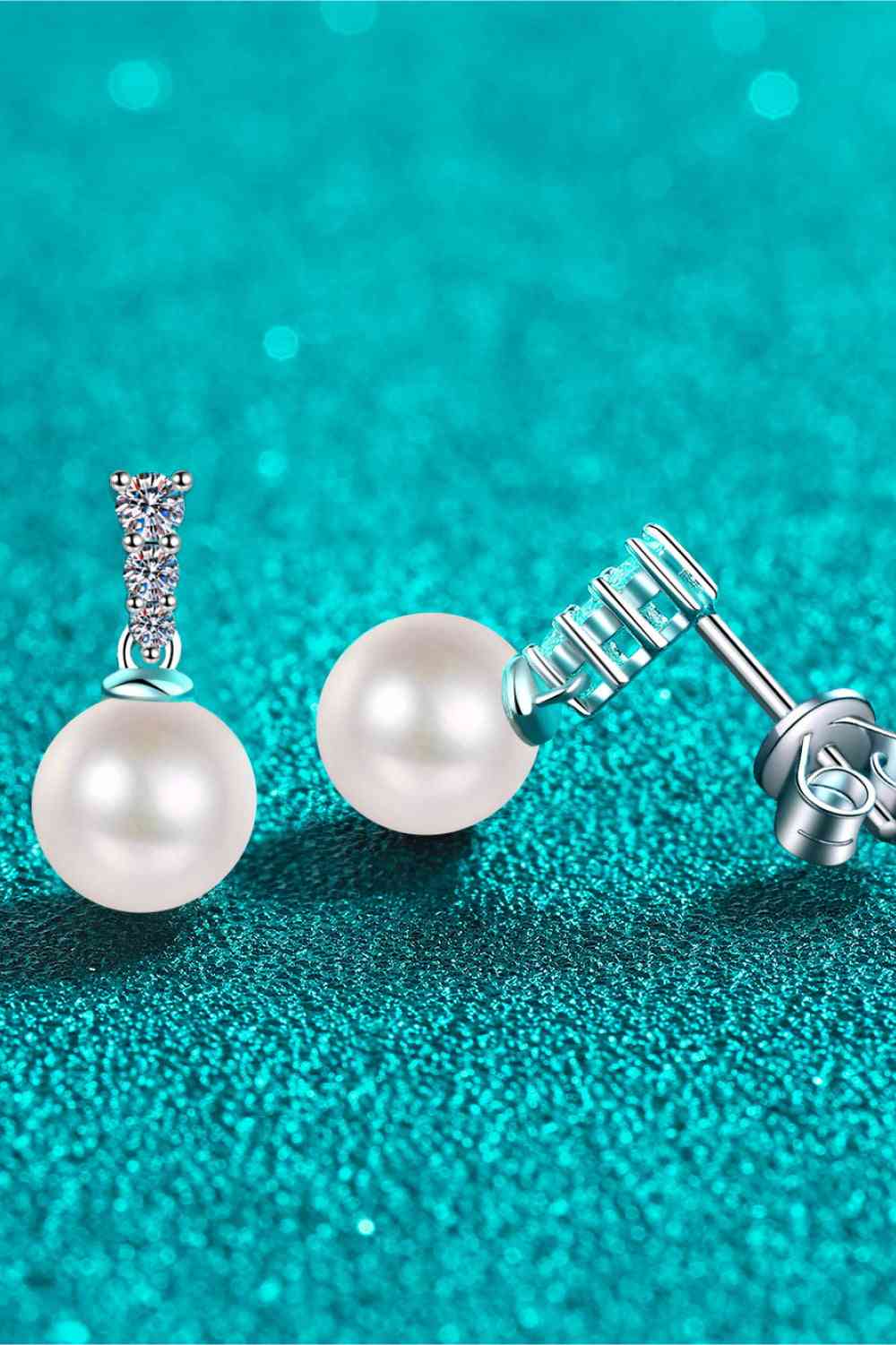 Ginger - Moissanite Pearl Drop Earrings