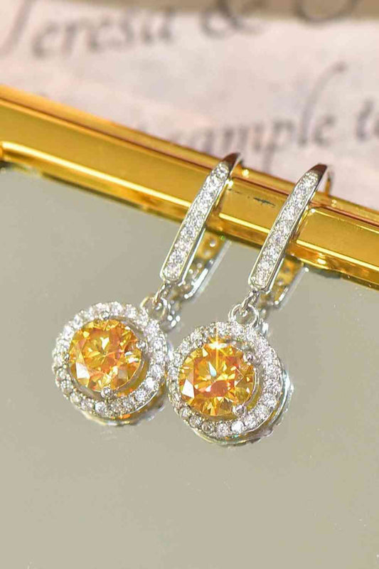 Amelia Platinum-Plated 2 Carat Moissanite Drop Earrings