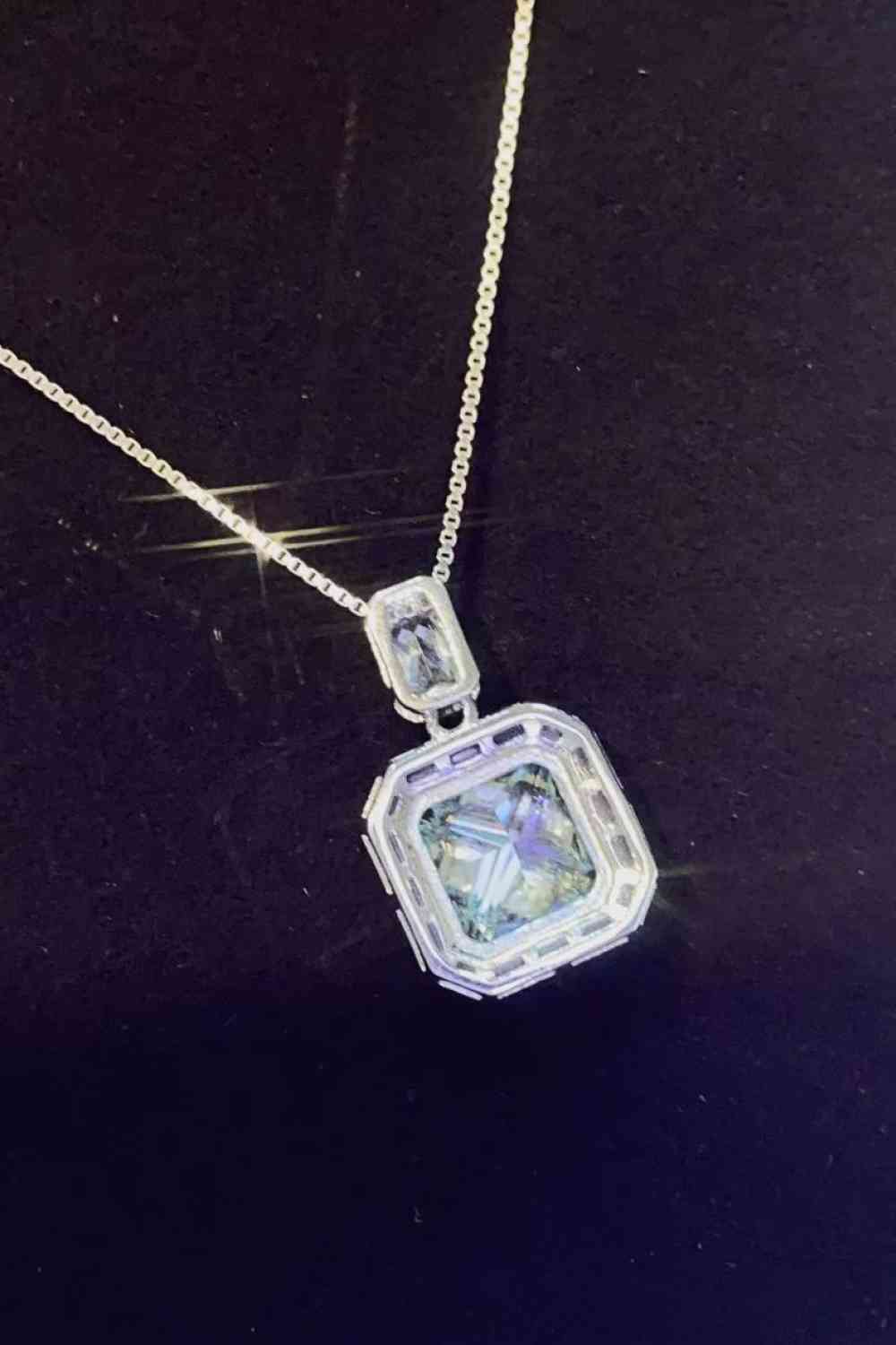 Lola - 2 Carat Moissanite Square Pendant Necklace