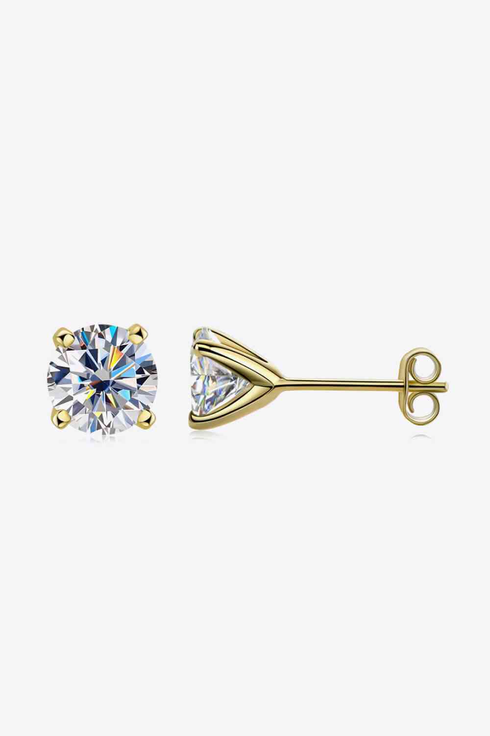 Brielle 925 Sterling Silver 1 Carat Moissanite 4-Prong Stud Earrings