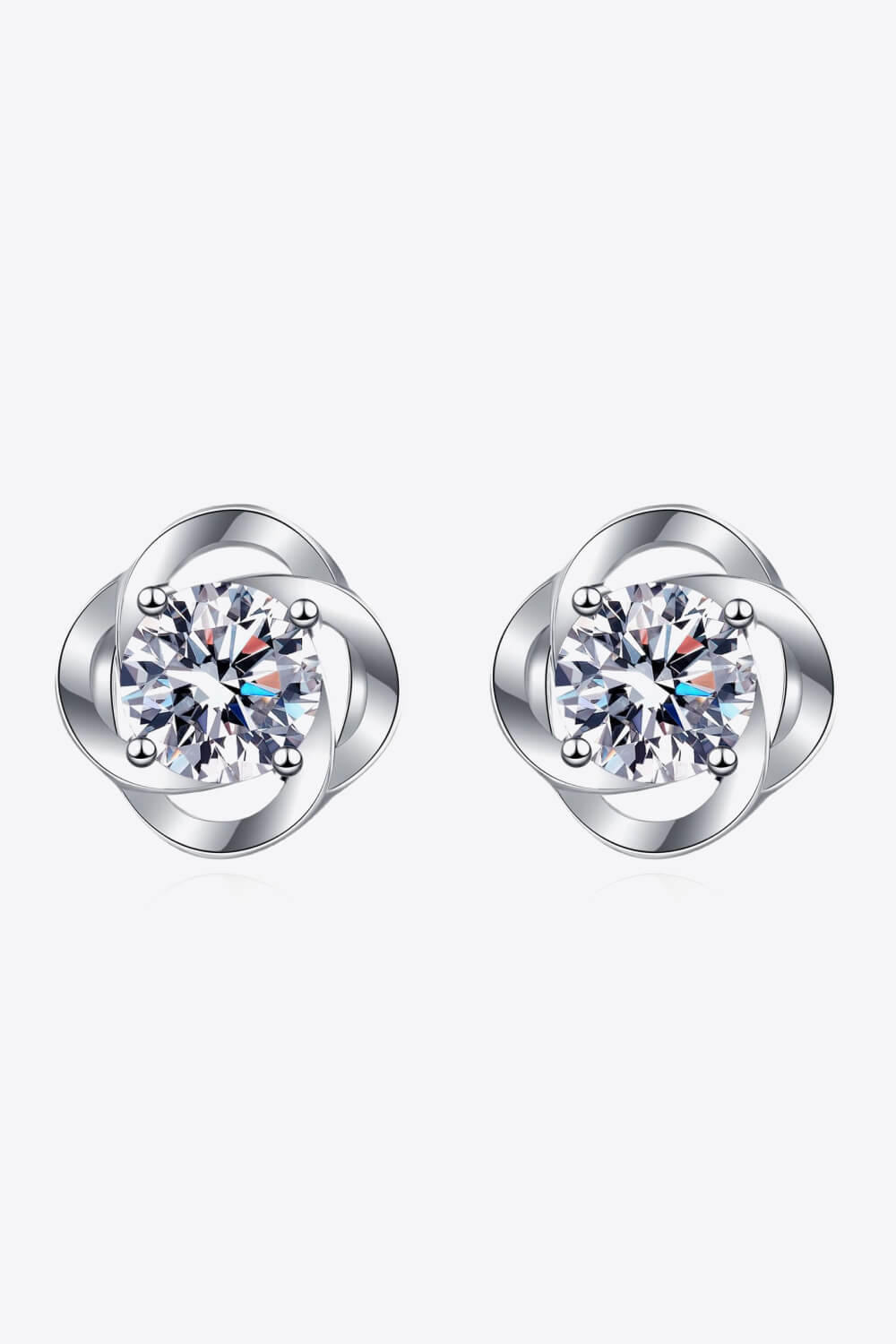 Alexandra - It's Your Day Moissanite Rhodium-Plated Stud Earrings