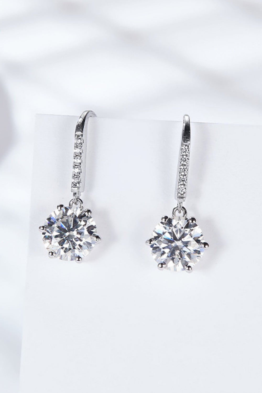 Emma - 6-Prong Moissanite Drop Earrings