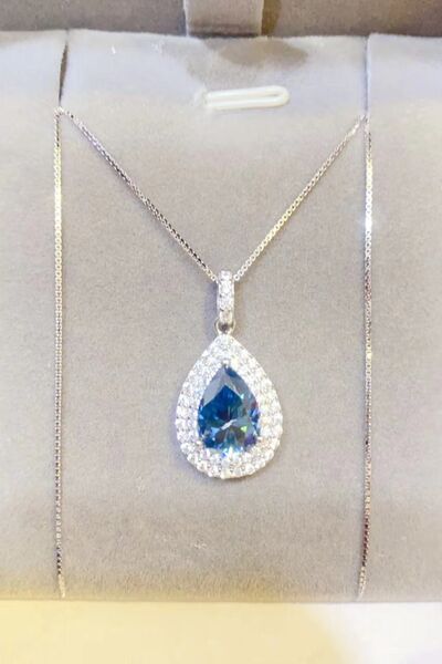 Megan - 2 Carat Moissanite Teardrop Pendant Necklace