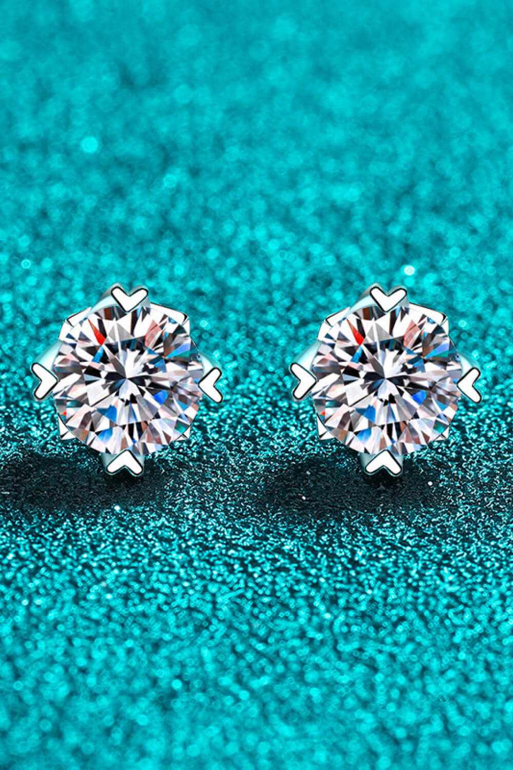 Aria - 925 Sterling Silver 4 Carat Moissanite Stud Earrings