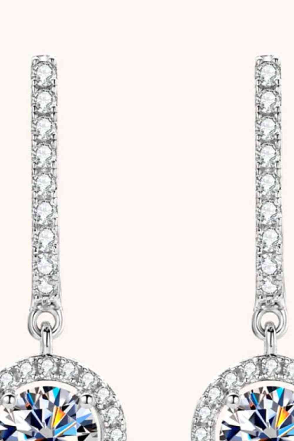 Francesca 2 Carat Moissanite 925 Sterling Silver Drop Earrings