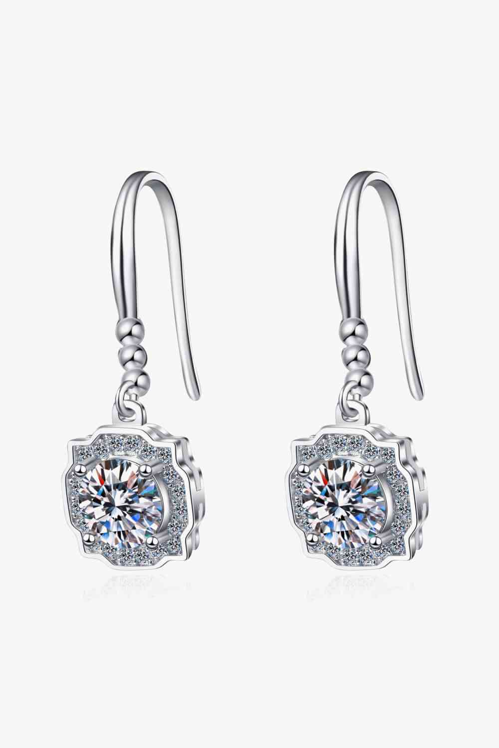 Ashleigh 925 Sterling Silver Moissanite Hook Earrings