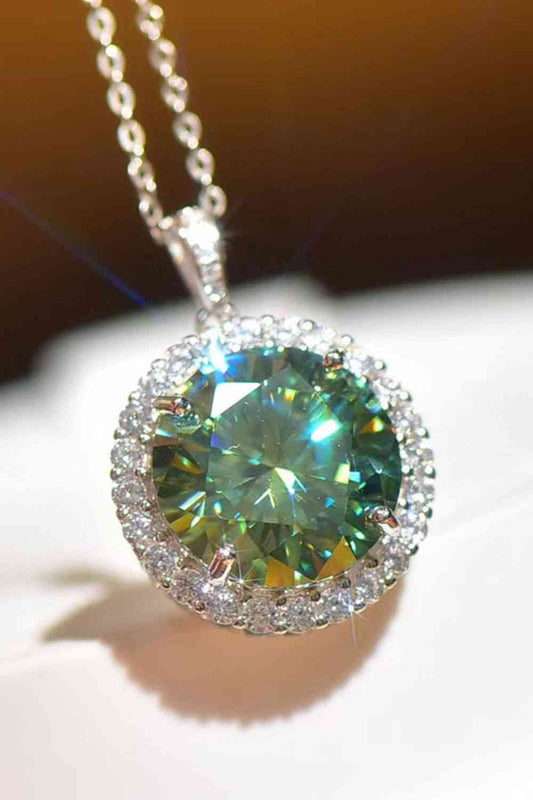 Noelle - 10 Carat Moissanite Pendant Platinum-Plated Necklace