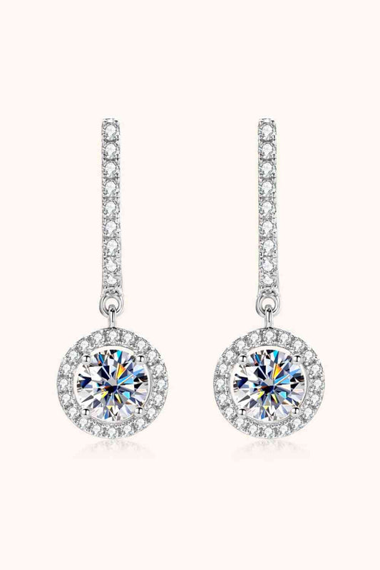 Francesca 2 Carat Moissanite 925 Sterling Silver Drop Earrings