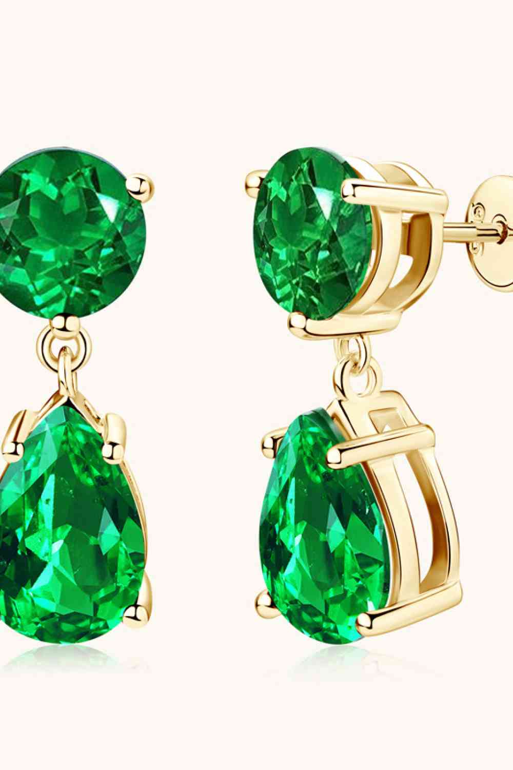 Isabella - Lab-Grown Emerald Drop Earrings