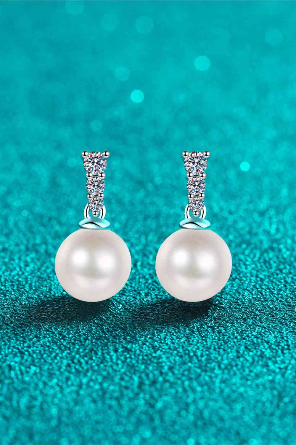 Ginger - Moissanite Pearl Drop Earrings