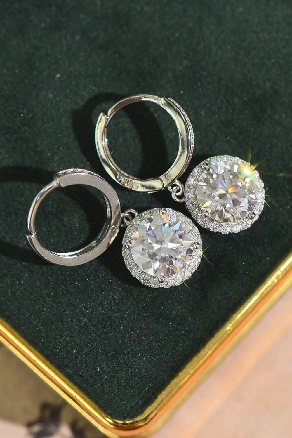 Sunday - 2 Carat Moissanite Round Drop Earrings