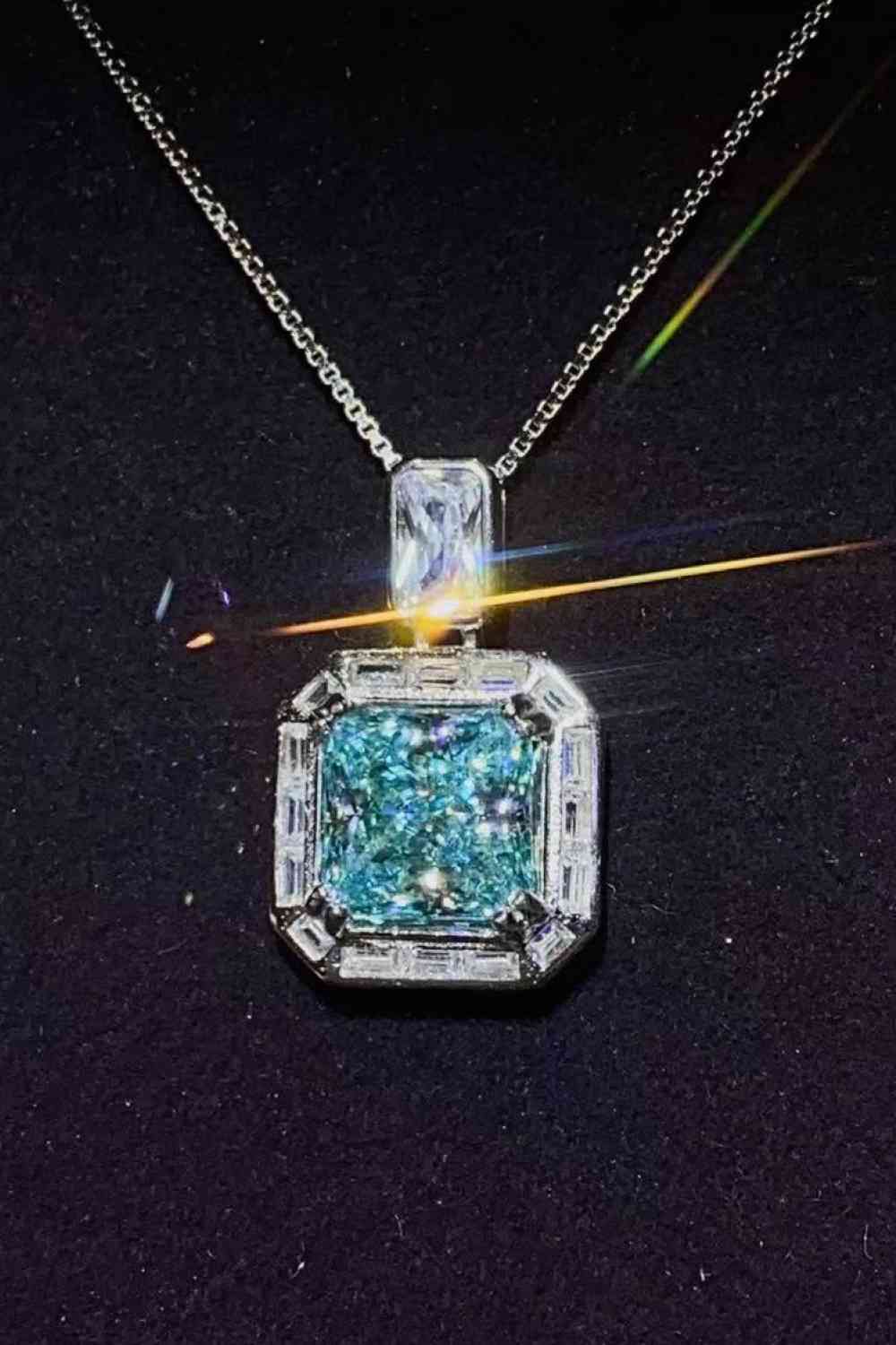 Lola - 2 Carat Moissanite Square Pendant Necklace